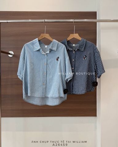  Áo sơ mi kẻ sọc mickey 3039 