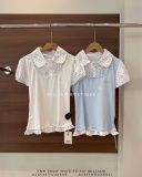  Áo sơ mi chấm bi phối thun 9089 