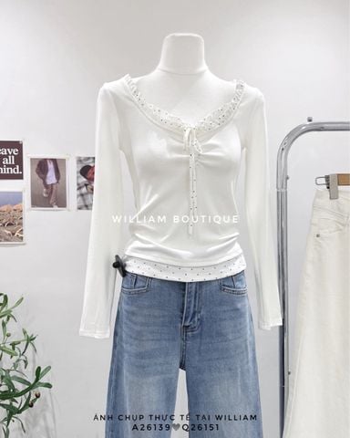  Áo thun tay dài phối bi 285 