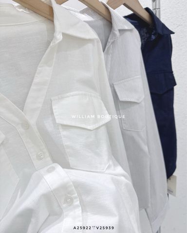  Áo sơ mi cổ V form ôm 6806 