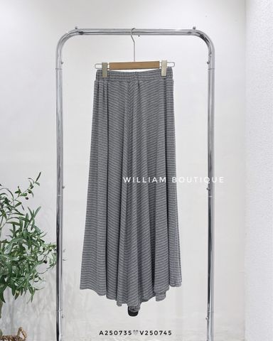  Váy thun maxi xám sọc 7522 