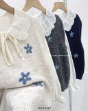  Set áo sơ mi + gile len hoa 1256 