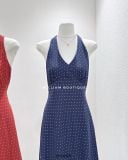  Đầm dây chấm bi cổ yếm 2301 