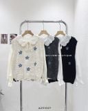  Set áo sơ mi + gile len hoa 1256 