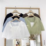  Áo len cặp bo eo 9919 