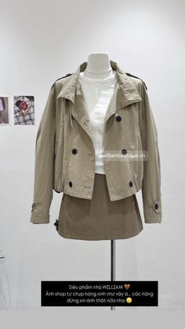  Áo khoác gió cổ bẻ dáng ngắn 88788 