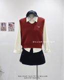  Áo sơ mi + gile len cổ tròn 7223 