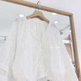  Áo sơ mi crop xô gân cổ tim 209 