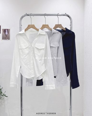  Áo sơ mi cổ V form ôm 6806 