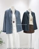  Áo sơ mi denim trơn thêu ngựa 8099 