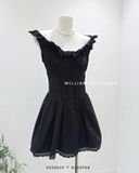  Đầm ngắn cotton phối ren 5244 