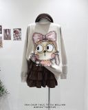 Áo hoodie rộng cún nơ CHOOSE 3322 