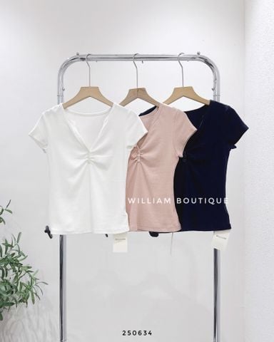 Áo thun cổ V nhún ngực 5569 