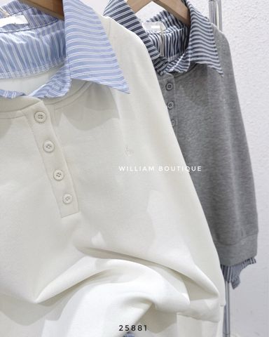  Áo hoodie phối sơ mi 8953 