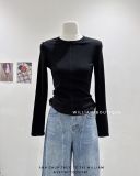  Áo tay dài cổ tròn gân giữa 2911 