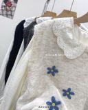  Set áo sơ mi + gile len hoa 1256 