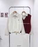  Áo sơ mi kẻ sọc + gile len 7212 