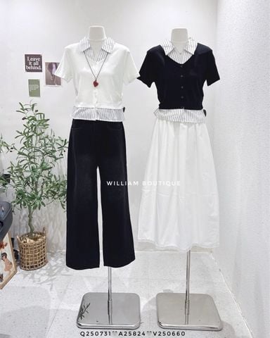  Áo thun phối sơ mi sọc ADER 1925 