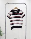 Áo thun polo sọc đen đỏ 5776 