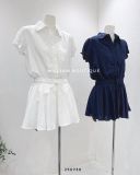  Đầm sơ mi xô viền ren 7521 