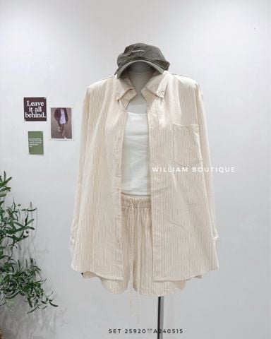  Set sơ mi kẻ sọc + quần 6895 