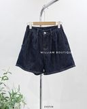  Quần short jean tối chỉ nổi 