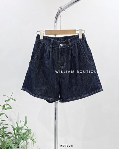  Quần short jean tối chỉ nổi 8121 