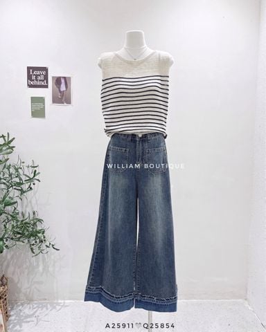  Áo ba lỗ dệt kim kẻ sọc 6566 