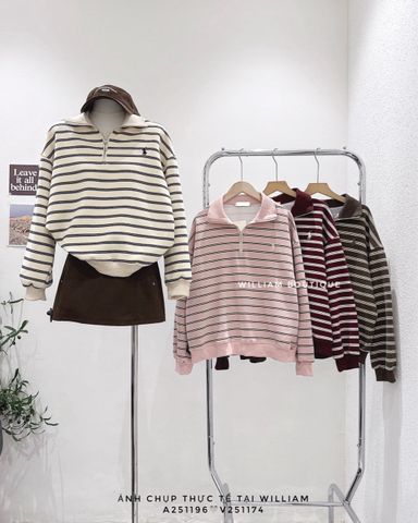  Áo hoodie polo khoá kéo 6792 