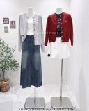  Áo cardigan len mỏng thêu chữ 7017 