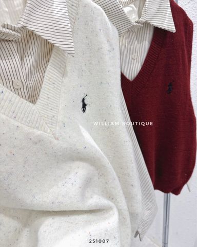  Áo sơ mi kẻ sọc + gile len 7212 