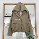  Áo khoác nón rút eo nút bấm 8809 