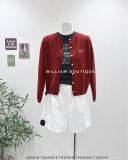  Áo cardigan len mỏng thêu chữ 7017 
