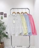  Áo sơ mi kẻ sọc thêu túi tay dài 3858 