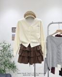  Áo khoác cardigan len mỏng thêu chữ 5602 