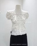  Áo kiểu trễ vai bông nhí 6937 