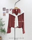  Áo sơ mi sọc + khăn len 1021 