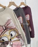  Áo hoodie rộng cún nơ CHOOSE 3322 