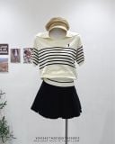  Áo dệt kim kẻ sọc thêu ngựa 8712 