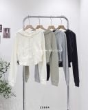  Set áo khoác thun ôm có nón + áo ba lỗ 8712 