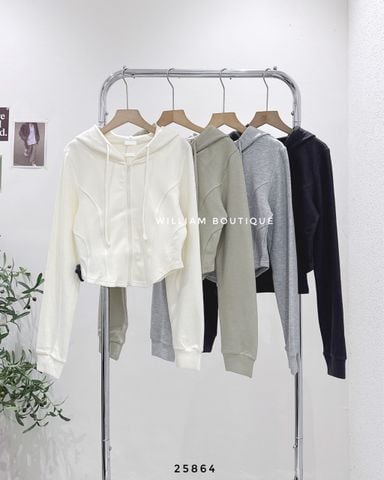  Set áo khoác thun ôm có nón + áo ba lỗ 8712 