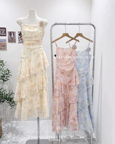 Đầm dây hoa 3 tầng 2558 