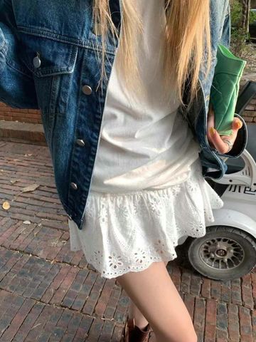  Váy xô ren trắng ngắn 5235 