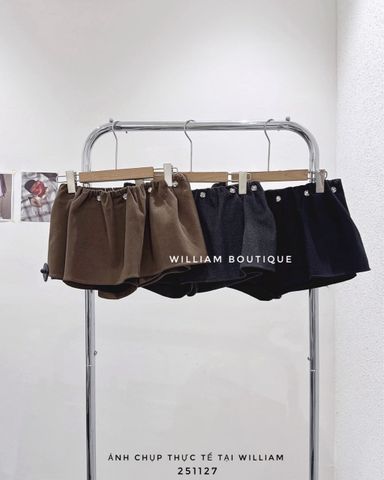  Váy quần dạ phồng đính nút 2532 