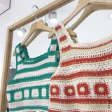 Áo dây len sọc bông 1134 