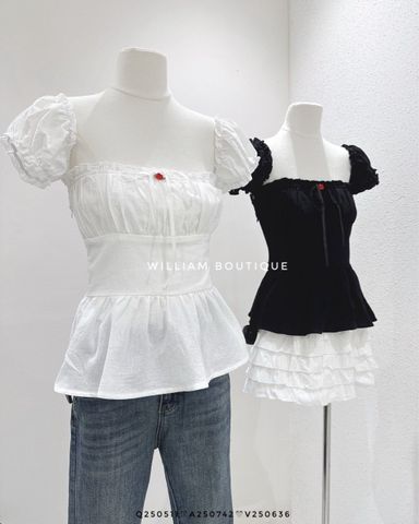  Áo xô peblum đính bông 5515 