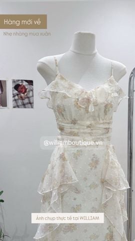  Đầm dây voan hoa bi 2571 