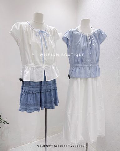  Áo sơ mi xô cổ viền dây TW568 