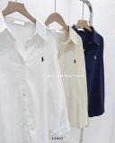  Áo sơ mi linen thêu ngựa 11010 