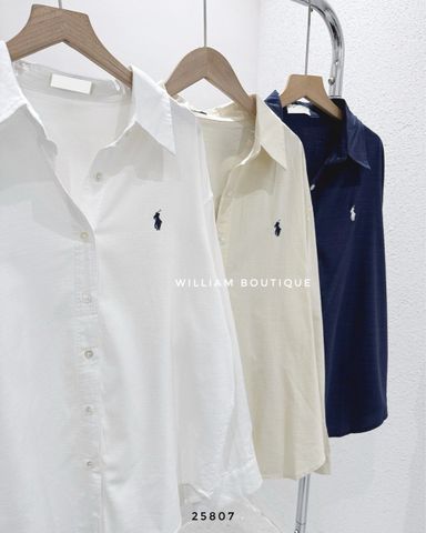  Áo sơ mi linen thêu ngựa 11010 